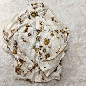 Tory Burch size 6 Bridgette hats blouse VGUC